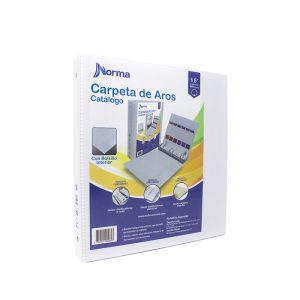 Carpeta Catálogo 3 Aros 1.5" Norma,Herraje Redondo: organización y protección para tus documentos.