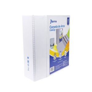 Carpeta Catálogo 3.0 Norma con  herraje redondo, disponible en Papelería El Mayorista.