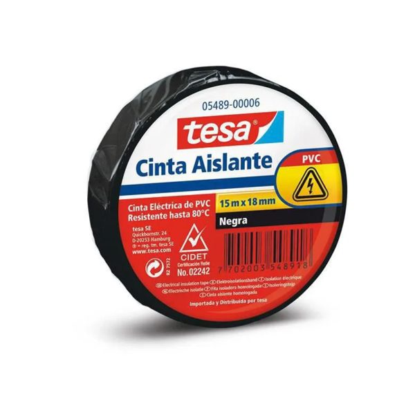 Cinta Aislante negra Tesa/ Pqte x10