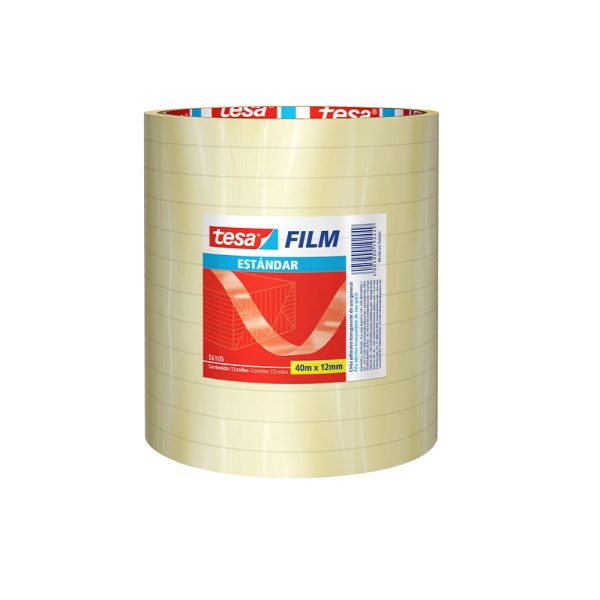 Cinta transparente Tesa 12 mm x 40 m/ Pqte x 12