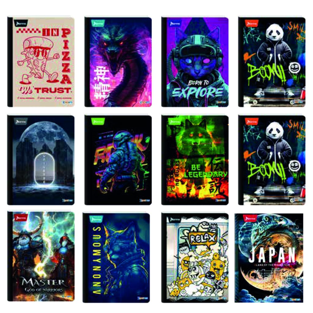 cuadernos cosidos con stickers 50 hojas, papeleria el mayorista.