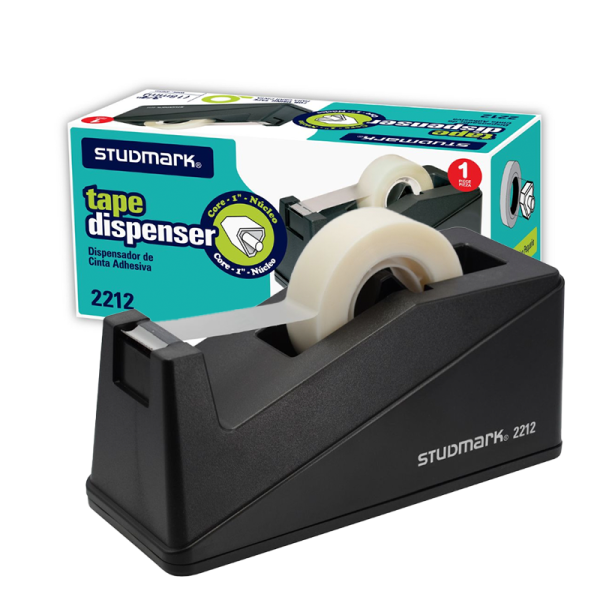 Dispensador de cinta mediano studmark 2212, disponible al mejor precio en papelería el mayorista, cali.