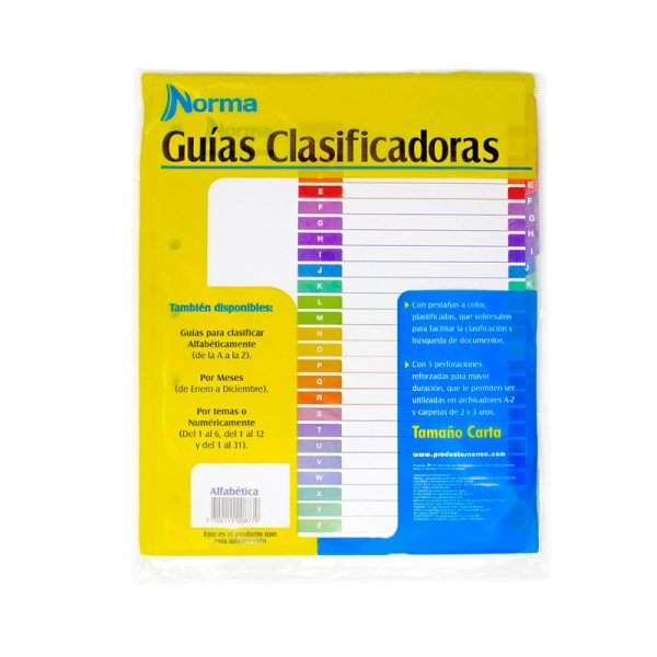 Guías Separadoras Norma 1-12|1-31|A-Z|Ene-Dic| Carta - Imagen 2