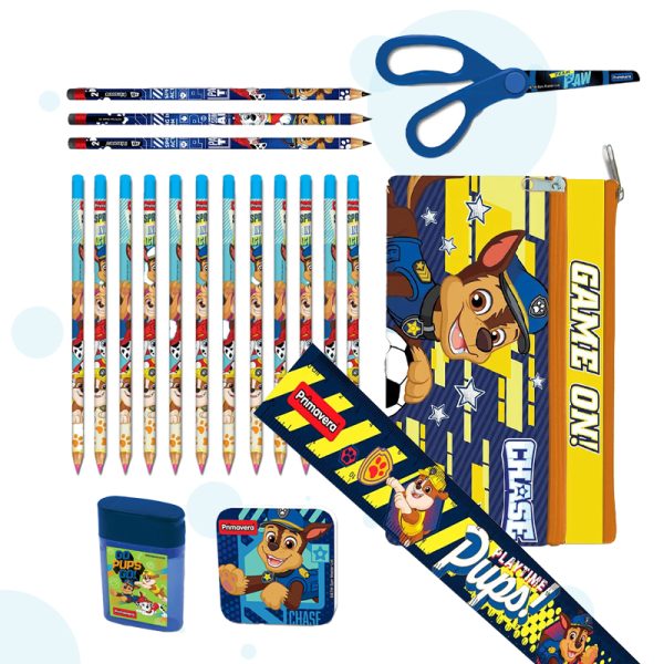 Kit escolar de escritura Paw Patrol, disponible en papelería el mayorista cali.