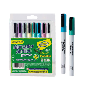 marcadores acrilicos x8 zeppelin, disponibles al mejor precio en Papelería El Mayorista, Cali