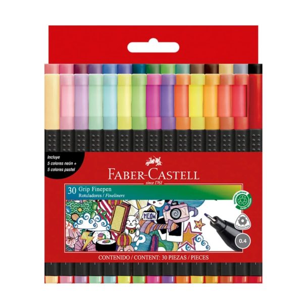 micropuntas faber castell x30, disponibles en papeleria el mayorista.