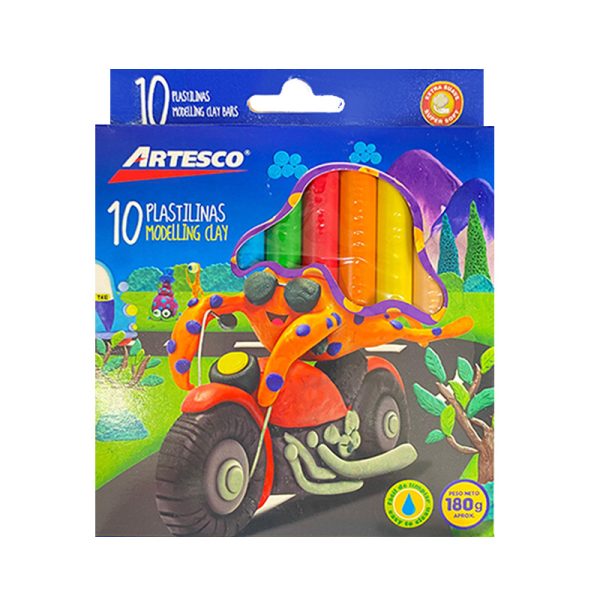 plastilina x10 de artesco, disponible al mejor precio aquí, en Papelería El Mayorista, Cali.