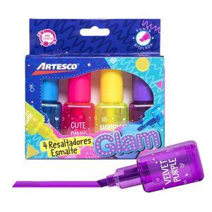 resaltadores glam x4 Artesco, disponibles en papeleria el mayorista cali.