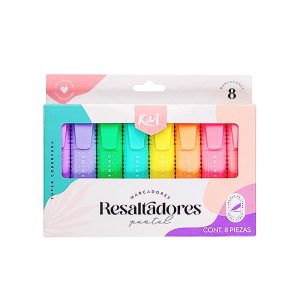 Resaltadores Lindos Kiut x8 gruesos. Disponibles en Papelería en Cali.