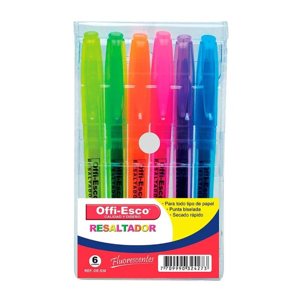 Resaltadores Pastel Offi-Esco estuche x6 - Imagen 2