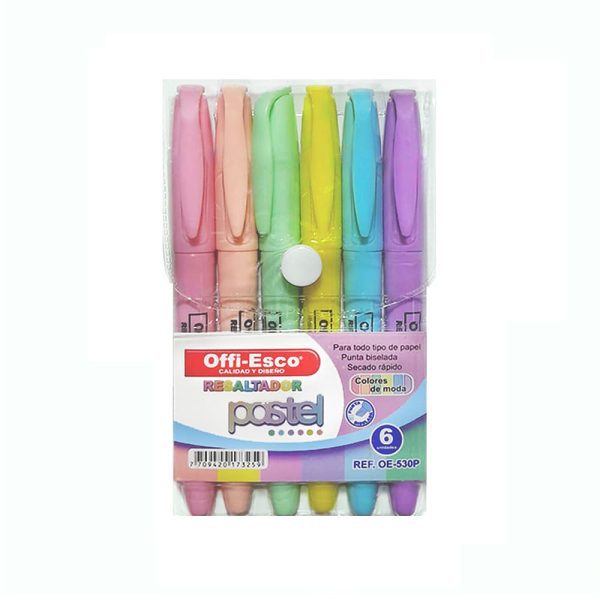 Resaltadores Pastel Offi-Esco estuche x6