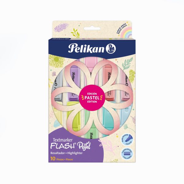 Resaltador Flash Pastel Petalos x 10 Pelikan