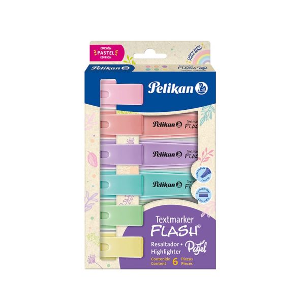 Resaltadores pasteles Pelikan Flash x6
